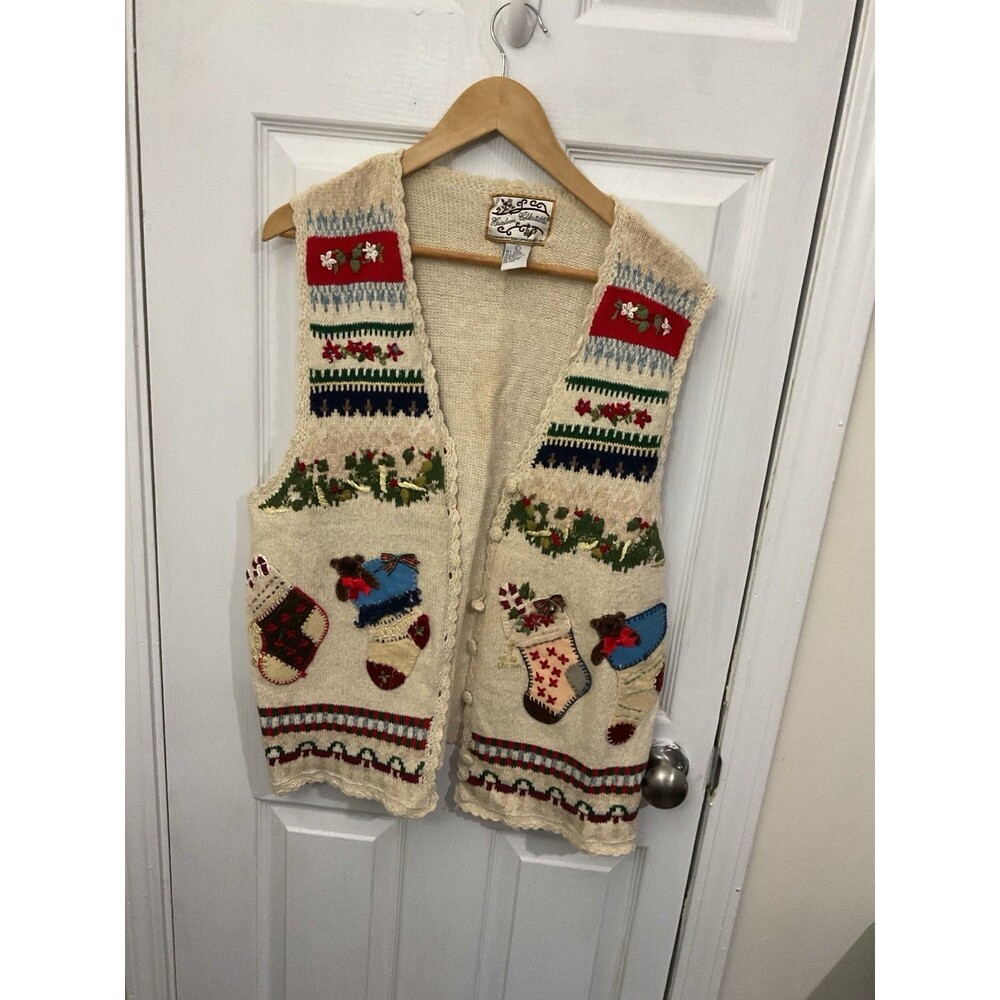 Vintage Heirloom Collectibles Ugly Christmas Sweater Vest Size Large